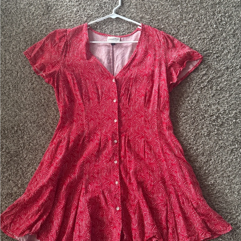 Universal Thread Red Patterned Top - image 1